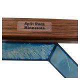 Open Windows Split Rock Lighthouse Framed Stained Glass Style Wall Art