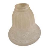 Lot of 6 Frosted Glass Lamp Shades – 5 Cream & 1 Pink Floral/Art Deco Style