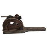 Antique Cast Iron Star Tobacco Cutter w/ A Large Hand Wheel – Rusty Display Piece