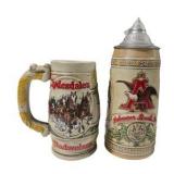 Budweiser Clydesdales Beer Stein & Anheuser-Busch Lidded Stein Lot