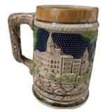 Set of 13 Ceramic Beer Stein Mugs Raised Pub Scene