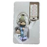 Precious Moments Christmas Stocking Hanger With Lights & Trim Shoppe Porcelain Musical Bell