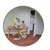 Norman Rockwell & Collector Plate Lot With COAs, First Haircut, Cradle Of Love, The Student & Mary Mary