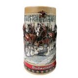 Pair of 1988 Budweiser Holiday Beer Steins Clydesdale Horse Anheuser-Busch C Series