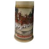 Pair of Budweiser Clydesdale Beer Steins Anheuser-Busch Horse Team Holiday Lot
