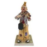 Melody In Motion Hand-Painted Bisque Porcelain Clown Violin Figurine