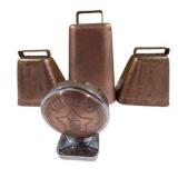 Copper Cowbells & Fill ’Er Up Bar Token Display Lot