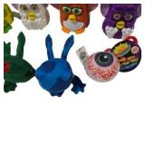 Furby & Plush Toy Lot Silly Slammers Eyeball Burger King Frog Blue Bug Figures