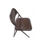6 Brown Metal Folding Chairs With Rolling Storage Cart