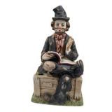 Distressed Clown Porcelain Figurine