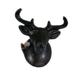 Brass Unicorn/Pegasus Figures & Black Moose Head Wall Hook Lot