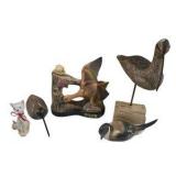 Mixed Animal & Bird Decor Lot - Ducks Unlimited Decanter, Cat & Bird Figurines