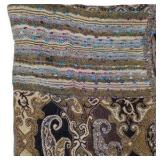 Decorative Woven Oversided Fringed Shawl – Black Gold Brown Pattern, Approx. 60" x 26"