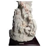 G. Armani Nativity Figurine Holy Family Angels on Wood Base – Florence Italy