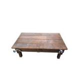 3-Piece Wood Furniture Lot – Matching Side Cabinets & Bench / Coffee Table