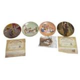 Norman Rockwell & Gone With The Wind Collector Plate Lot With COAs & Original Boxes, Water-Damaged Boxes