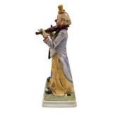 Melody In Motion Hand-Painted Bisque Porcelain Clown Violin Figurine