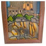 Open Windows Split Rock Lighthouse Framed Stained Glass Style Wall Art