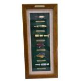 Framed Fishing Lures of the 20th Century Display Shadow Box