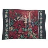 Christmas Cookie Trays & Holiday Table Mat Lot – Glass Serving Plates & Poinsettia Candle Design Mat