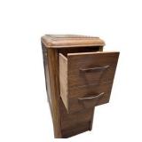 3-Piece Wood Furniture Lot – Matching Side Cabinets & Bench / Coffee Table