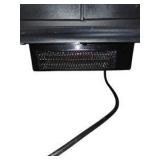 Black Electric Fireplace Stove Heater with Faux Logs, Glass Doors & Flame Effect - Working