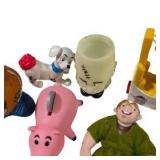 Mixed Character Toy Lot Burger King Disney Toy Story Piggy Bank Dalmatian & Fast Food Toys