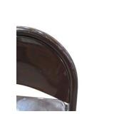 6 Brown Metal Folding Chairs With Rolling Storage Cart
