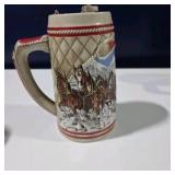 3 Budweiser Clydesdale Beer Steins Anheuser-Busch Collector Series Holiday Lot
