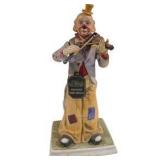 Melody In Motion Hand-Painted Bisque Porcelain Clown Violin Figurine