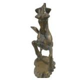Brass Unicorn/Pegasus Figures & Black Moose Head Wall Hook Lot