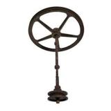 Antique Cast Iron Star Tobacco Cutter w/ A Large Hand Wheel – Rusty Display Piece