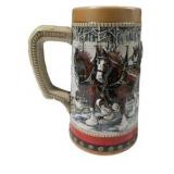 3 Budweiser Clydesdale Beer Steins Anheuser-Busch Collector Series Holiday Lot