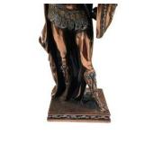 Copper-Tone Roman Soldier Warrior Statue With Shield & Helmet