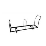 6 Brown Metal Folding Chairs With Rolling Storage Cart