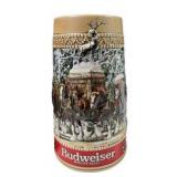 Pair of 1988 Budweiser Holiday Beer Steins Clydesdale Horse Anheuser-Busch C Series