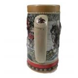 3 Budweiser Clydesdale Beer Steins Anheuser-Busch Collector Series Holiday Lot
