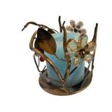 Cats by Nina Cat Vase & Decorative Metal Candle Holders Lot