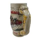 3 Budweiser Clydesdale Beer Steins Anheuser-Busch Collector Series Holiday Lot