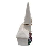 Christmas Decor Lot: LED Star Tree Topper, Santa Sack, Nativity Ornament & Ceramic Church