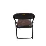 6 Brown Metal Folding Chairs With Rolling Storage Cart
