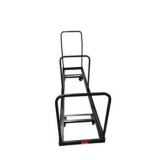 6 Brown Metal Folding Chairs With Rolling Storage Cart