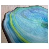 Hand Blown & Sculpted Glass Vessel  Bowl by Stan O