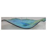Hand Blown & Sculpted Glass Vessel  Bowl by Stan O