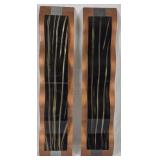 Pair of Copper Metal "Rhythmic Curves" Wall Sculptures
