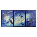 Original "Shooting Stars " Abstract Orginal Paintings - set of 3