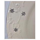 Homer Laughlin Platinum Stars Roses Oven Serve 2 Qt. Casserole with Lid and Underplate