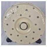 Homer Laughlin Platinum Stars Roses Oven Serve 2 Qt. Casserole with Lid and Underplate