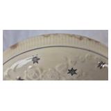 Homer Laughlin Platinum Stars Roses Oven Serve 2 Qt. Casserole with Lid and Underplate
