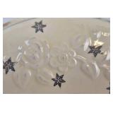 Homer Laughlin Platinum Stars Roses Oven Serve 2 Qt. Casserole with Lid and Underplate